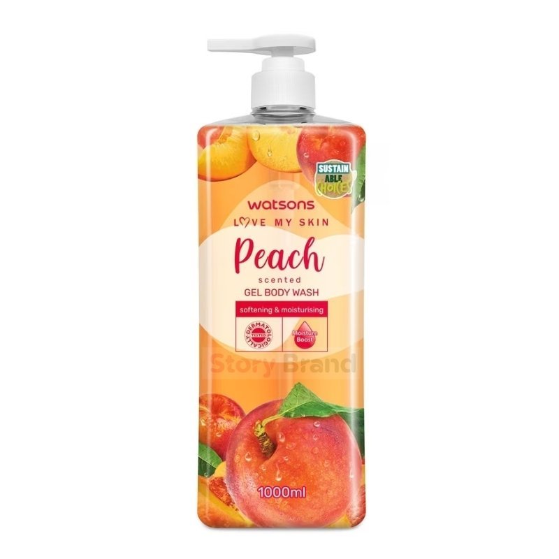 Watsons Love My Skin Peach Scented Gel Body Wash 1000ml