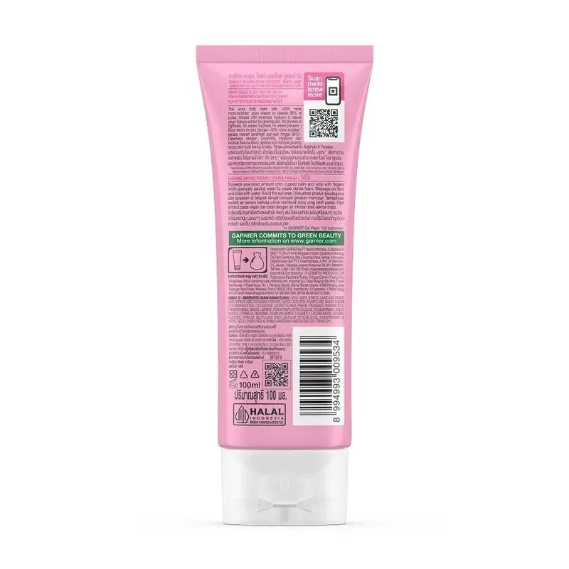 Garnier Sakura Glow Ceramide Super Whip Cleansing Face Wash 100ml