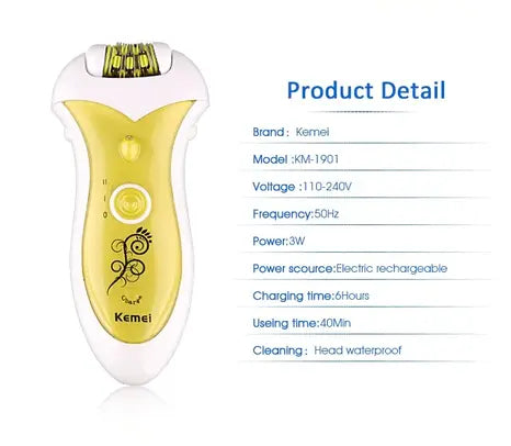 Kemei Epilator Women Hair Removal KM-1901