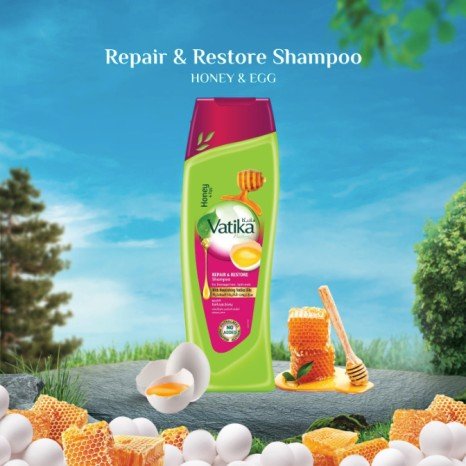 Vatika Naturals Repair and Restore Shampoo (Honey & Egg) 400ml