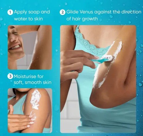 Gillette Venus Smooth Razor (1 Handle+2 Refills Pack)