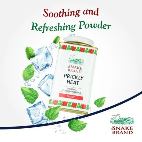 Snake Brand Prickly Heat Original Cooling Powder Classic 50g