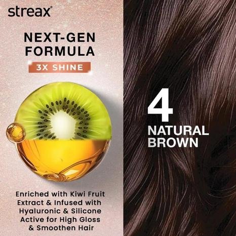 Streax Gel Hair Colour –Natural Brown(4) 150ml