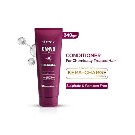 Streax Professional Canvo Line Conditioner For Keratin Treated And Straightened Hair 240g