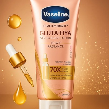 Vaseline Healthy Bright Gluta-Hya Serum Burst Lotion – Dewy Radiance (290ml)