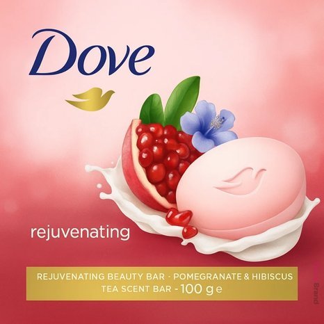 Dove Rejuvenating Beauty Bar – Pomegranate & Hibiscus Tea Scent Bar – 100g