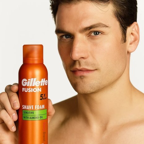Gillette Fusion Shave Foam Sensitive with Almond Oil – 250ml