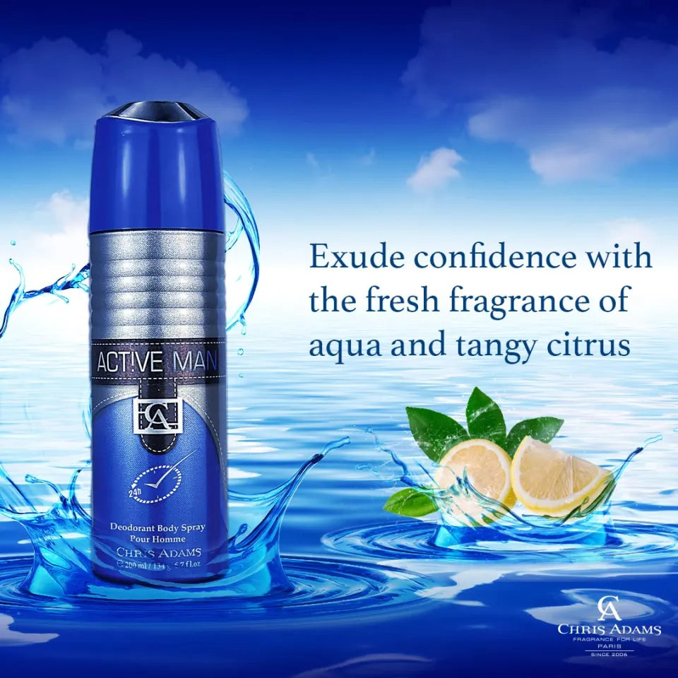 Chris Adams Deodorant Body Spray Active Man (200ml)