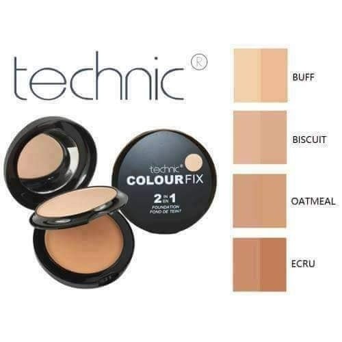 Technic Colour Fix 2 in 1 Pressed Powder & Cream Foundation - Buff