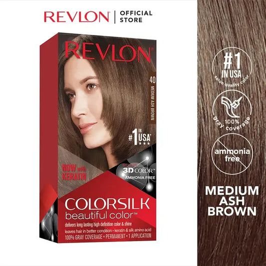 Revlon ColorSilk Beautiful Hair color 40 Medium Ash Brown