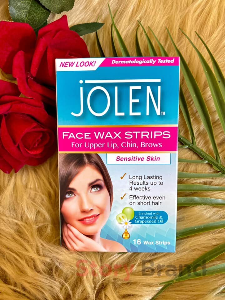 Jolen Face Wax Strips Sensitive Skin 16 Wax Strips