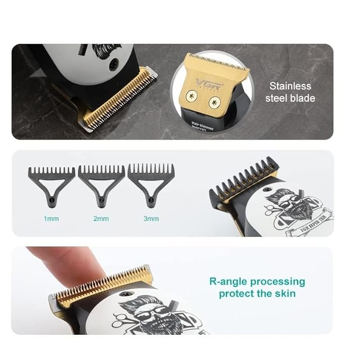 VGR V-971 Professional Rechargeable Digital Display Cordless Beard Hair Trimmer