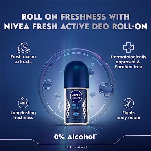 Nivea Men Roll On Fresh Active   50ml