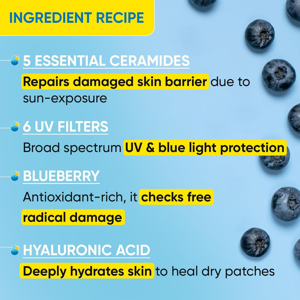 DOT & KEY Blueberry Hydrate Barrier Repair Sunscreen SPF 50+ PA++++ – 80g