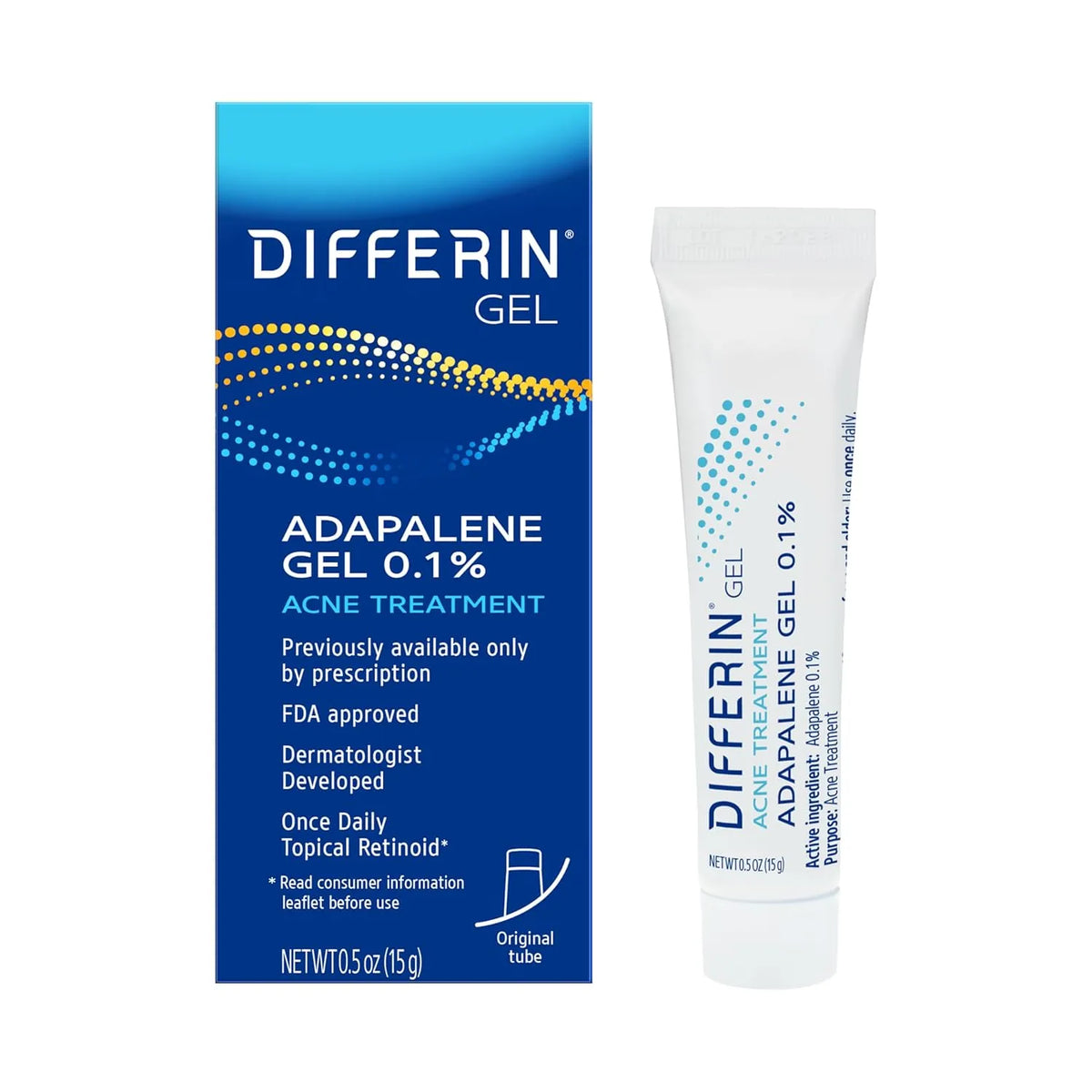Differin Adapalene Gel 0.1% Acne Treatment 15g