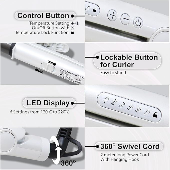 VGR V-558 White Professional Hair Straightener