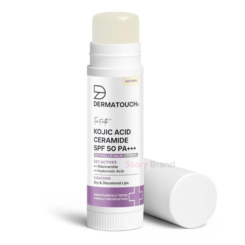 Dermatouch Kojic Acid Ceramide SPF 50 PA+++ Natural Lip Balm   5g