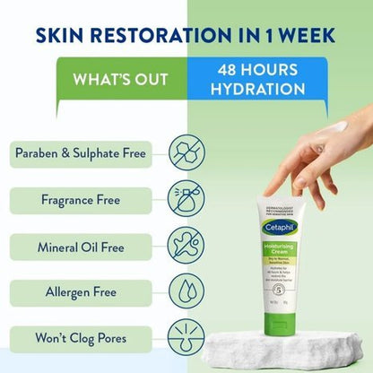 Cetaphil Moisturising Cream Dry To Normal, Sensitive Skin 80g