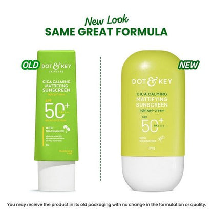 DOT & KEY Cica & Niacinamide Mattifying Sunscreen SPF 50+ PA++++ 50g