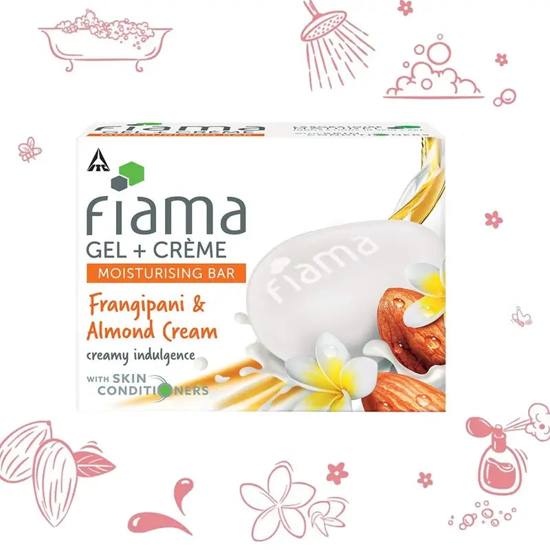 Fiama Gel Moisturising Bar Soap Frangipani & Almond Cream 125g