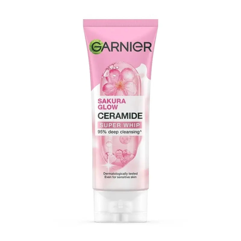 Garnier Sakura Glow Ceramide Super Whip Cleansing Face Wash 100ml