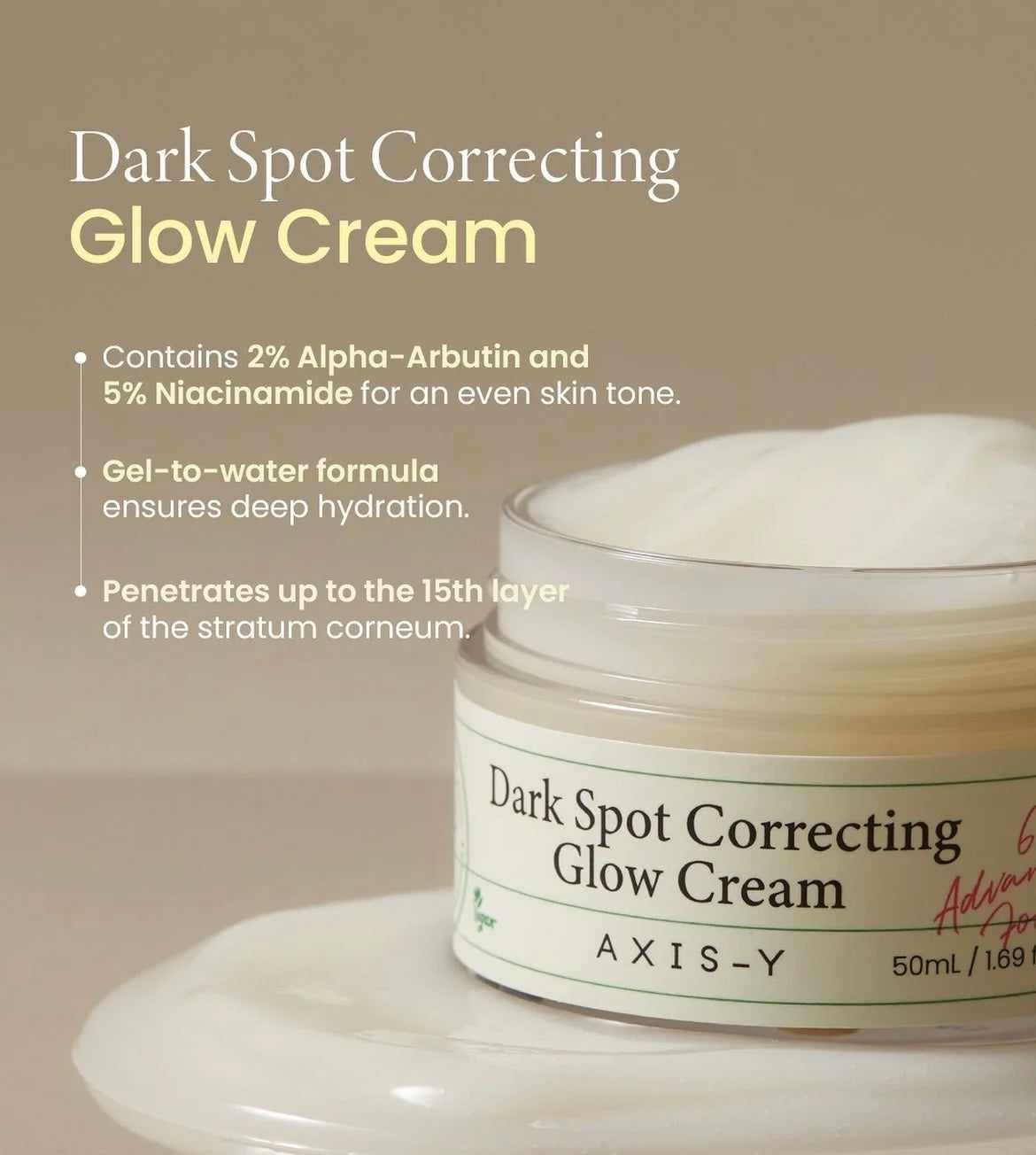 AXIS-Y  Dark Spot Correcting Glow Cream   50ml