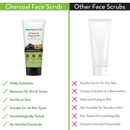Mamaearth Charcoal & Walnut Face Scrub –100g
