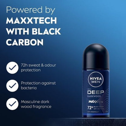 Nivea Men Deep Darkwood Roll On    50ml
