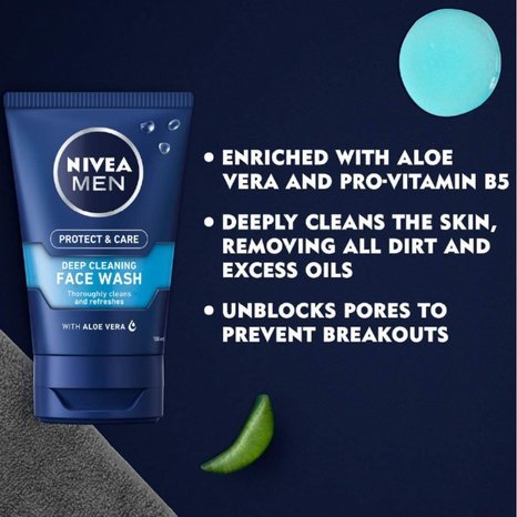 NIVEA MEN Protect & Care Deep Cleaning Face Wash   100ml