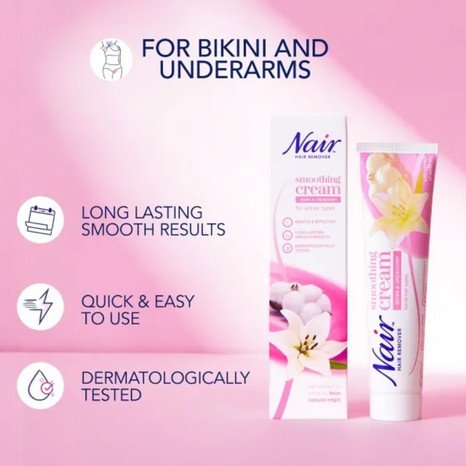 Nair Hair Remover Smoothing Cream Bikini & Under Arm   100ml