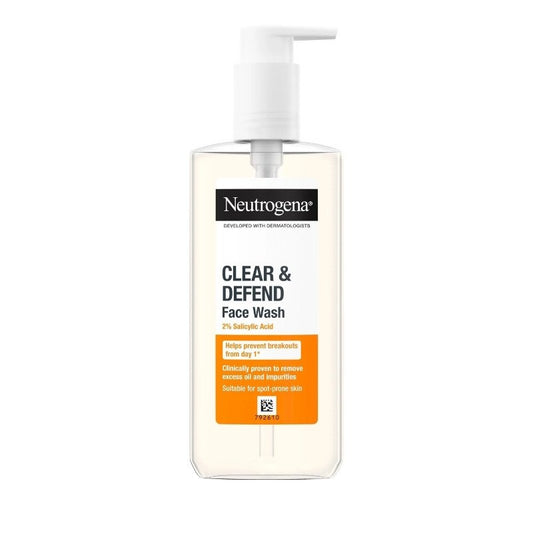 Neutrogena Clear and Defend 2% Salicylic Acid Face Wash  200ml (Italy)
