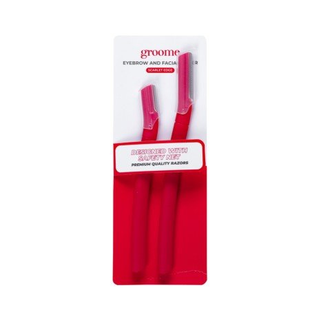Groome Eyebrow And Facial Razor- Scarlet Edge ( 2pcs)