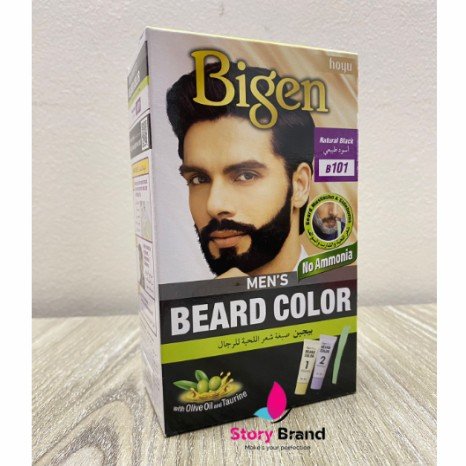 Bigen Men's Beard Color, 20g+20g - Natural Black B101