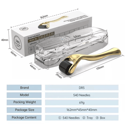 PREMIUM GOLD Derma Roller  540 0.5mm Titanium Micro-needles