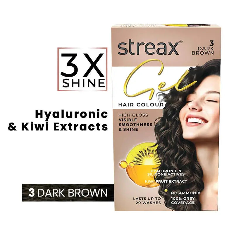 Streax Gel Hair Colour – Dark Brown(3) 150ml
