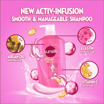 Sunsilk Smooth and Manageable Shampoo Pink   625ml