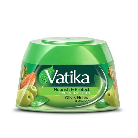 Vatika Nourish & Protect Styling Hair Cream With Almond, Olive, Henna - 140ml