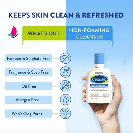 Cetaphil Gentle Skin Cleanser Dry to Normal & Sensitive Skin (125ml) (India)