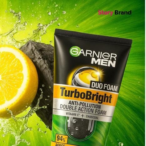 Garnier Men Turbo bright Double Action Foam Face Wash 100g (India)