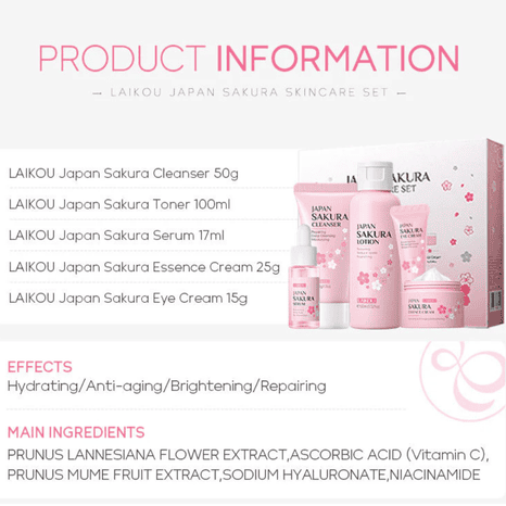 LAIKOU Japan Sakura 5 Pieces Skincare Set