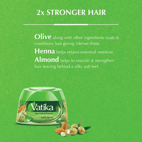 Vatika Nourish & Protect Styling Hair Cream With Almond, Olive, Henna - 140ml