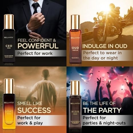 Bellavita Luxury Perfume Set for Men (4 × 20ml Eau De Parfum)