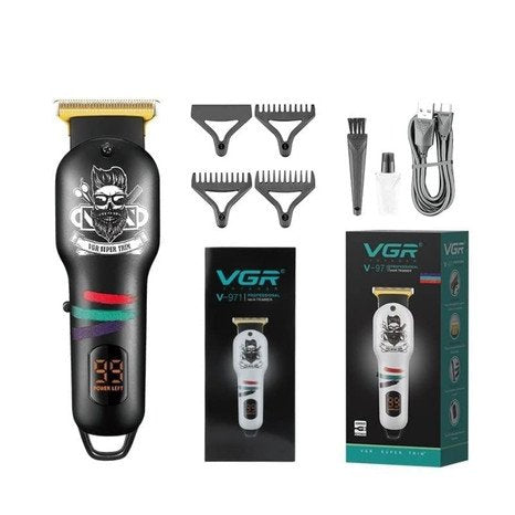 VGR V-971 Professional Rechargeable Digital Display Cordless Beard Hair Trimmer