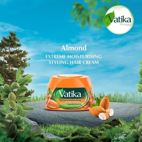 Vatika Naturals Extreme Moisturizing Styling Hair Cream Spanish Almond    140 ml