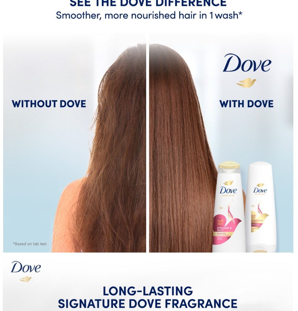 Dove Straight & Silky Shampoo For Frizzy Hair   680ml