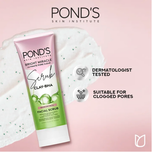 Ponds Bright Miracle Scrub CLAY BHA Facial Scrub 100ML