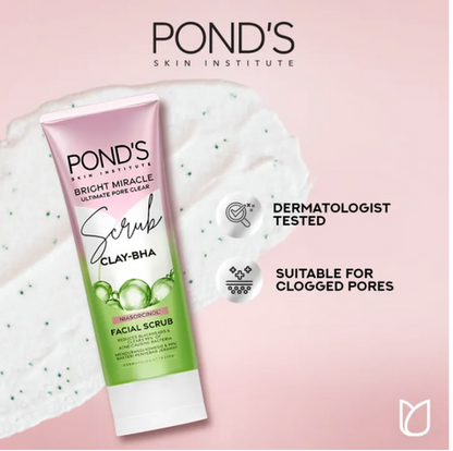 Ponds Bright Miracle Scrub CLAY BHA Facial Scrub 100ML