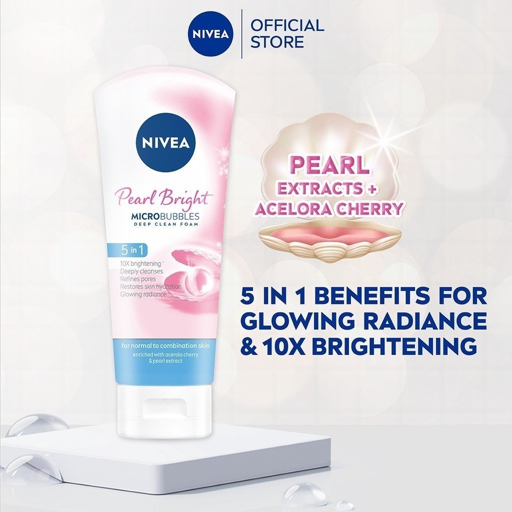 Nivea Pearl Bright 5in1 Micro Bubbles Deep Clean Foam 100ml