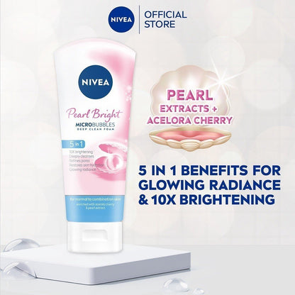 Nivea Pearl Bright 5in1 Micro Bubbles Deep Clean Foam 100ml