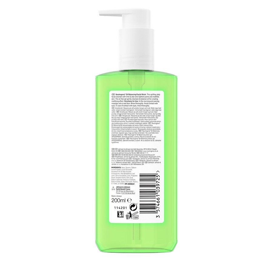 Neutrogena Oil Balancing Face Wash With Lime (200ml)